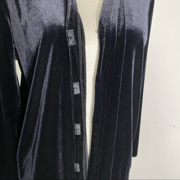 Vintage Villager A Liz Claiborne Velvet Long sleeve open front Cardigan M - Picture 3 of 10